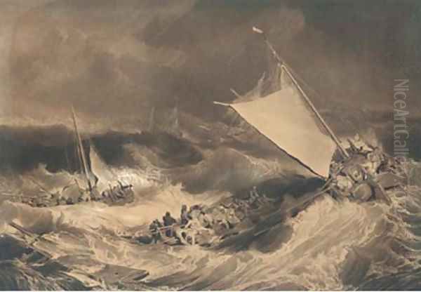 A shipwreck, by C. Turner Oil Painting by Joseph Mallord William Turner