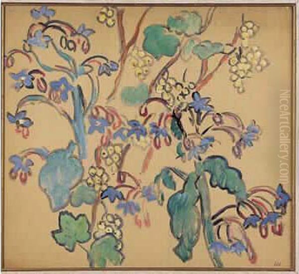 Fleurs Et Branches De Raisin Oil Painting by Louis Valtat