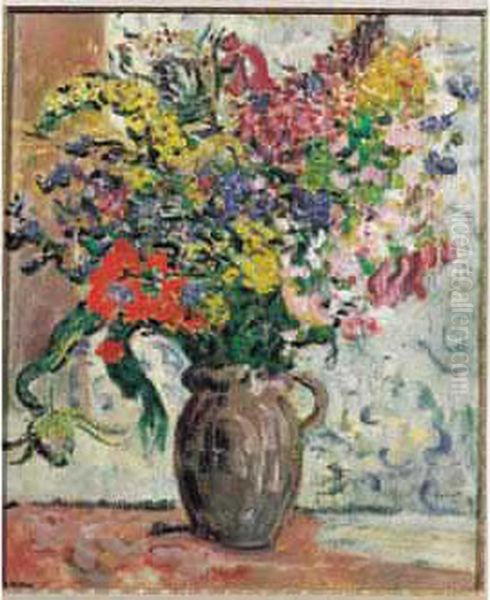 Bouquet De Fleurs Oil Painting by Louis Valtat