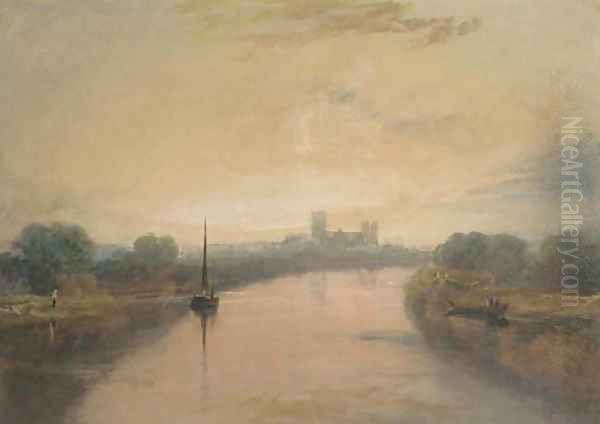 On the River Ouse, with a view of York Minster in the distance Oil Painting by Joseph Mallord William Turner