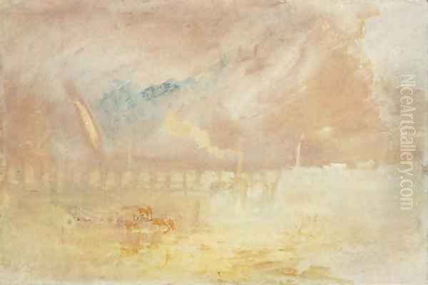 A view on the Mosel, possibly Coblenz, Germany Oil Painting by Joseph Mallord William Turner