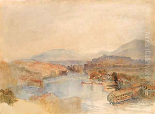 Geneva from the West, from the junction of the Arve and the Rhone Oil Painting by Joseph Mallord William Turner