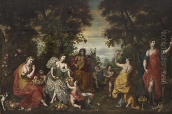 Allegorie Des Cinq Sens Oil Painting by Hendrik van Balen