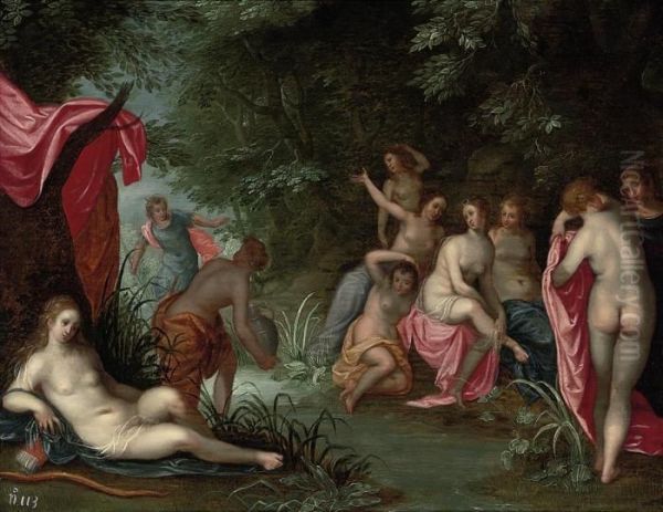 Diana And Actaeon Oil Painting by Hendrik van Balen