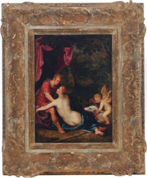 Venus And Adonis Oil Painting by Hendrik van Balen