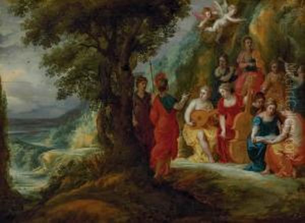 Apollo And The Muses Oil Painting by Hendrik van Balen