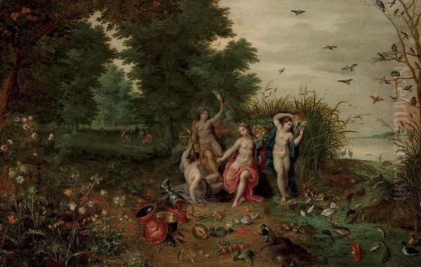 An Allegory Of The Four Elements Oil Painting by Hendrik van Balen