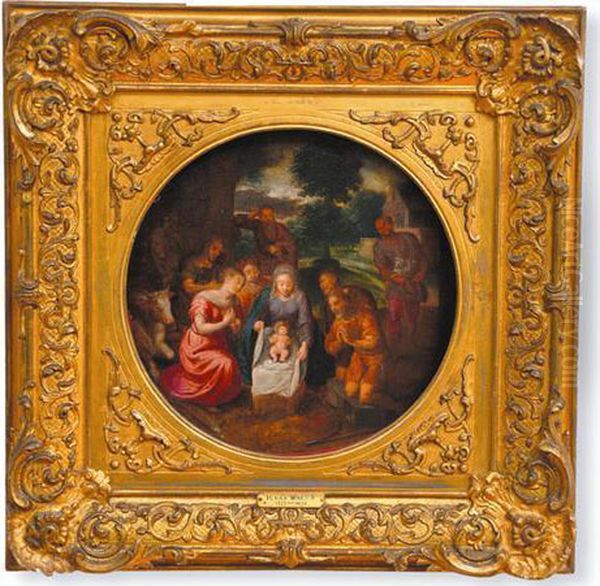 Adoracion Del Nino Jesus Oil Painting by Hendrik van Balen