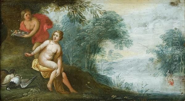 Diana Bathing Oil Painting by Hendrik van Balen