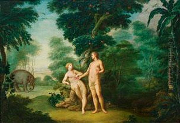 Adam Und Eva Im Paradies Oil Painting by Hendrik van Balen