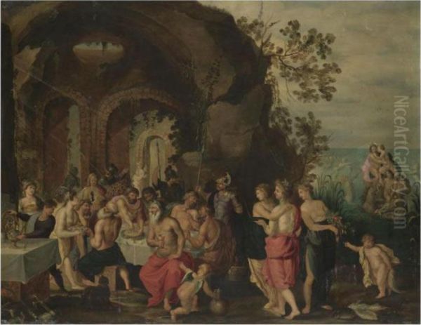 The Marriage Of Neptune And Amphitrite Oil Painting by Hendrik van Balen