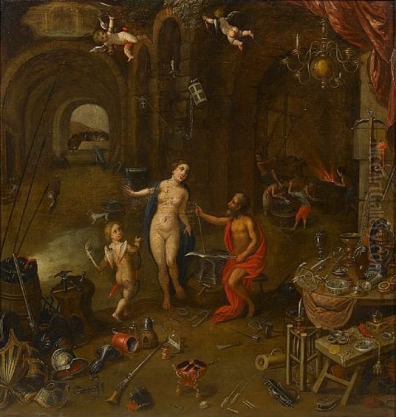 Venus In The Forge Of Vulcan Oil Painting by Hendrik van Balen