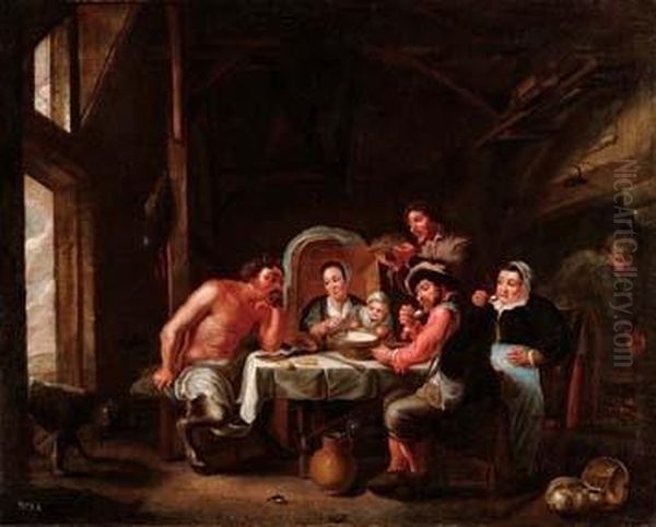 Tavolata Con Fauno Oil Painting by Hendrik van Balen