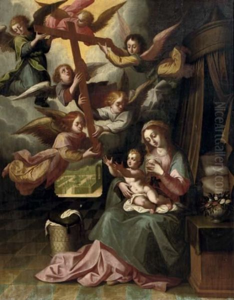 The Christ Child Being Presented With The Cross Oil Painting by Hendrik van Balen