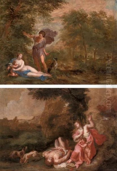 Venus And Adonis Oil Painting by Hendrik van Balen