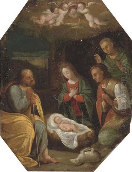 The Adoration Of The Shepherds Oil Painting by Hendrik van Balen