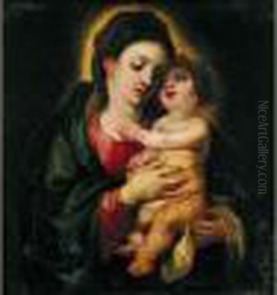 La Vierge A L'enfant Oil Painting by Hendrik van Balen