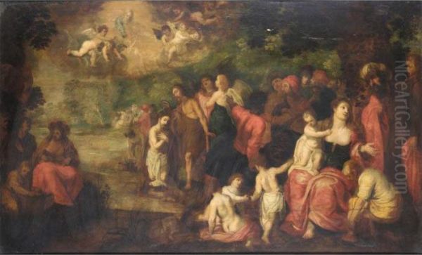 The Baptism Of Christ Oil Painting by Hendrik van Balen