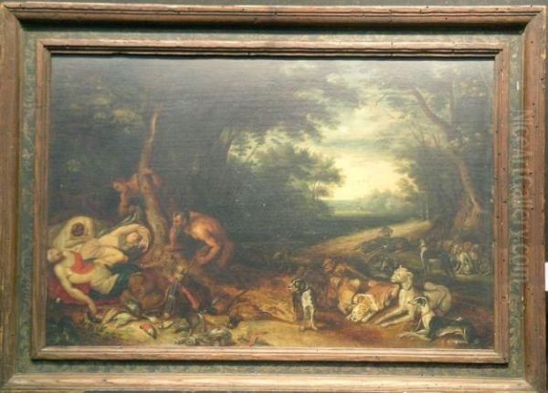 Diana And Nymphs Surprised After Hunt Oil Painting by Hendrik van Balen