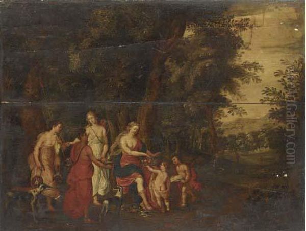 Diana And Her Maidens After The Hunt Oil Painting by Hendrik van Balen