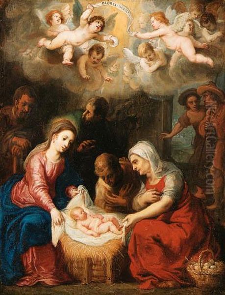 The Nativity Oil Painting by Hendrik van Balen