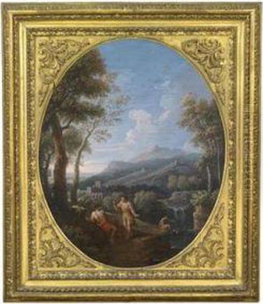 An Arcadian Landscape Oil Painting by Jan Frans Van Bloemen (Orizzonte)