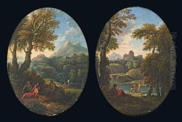 Paesaggio Laziale Con Figure Oil Painting by Jan Frans Van Bloemen (Orizzonte)