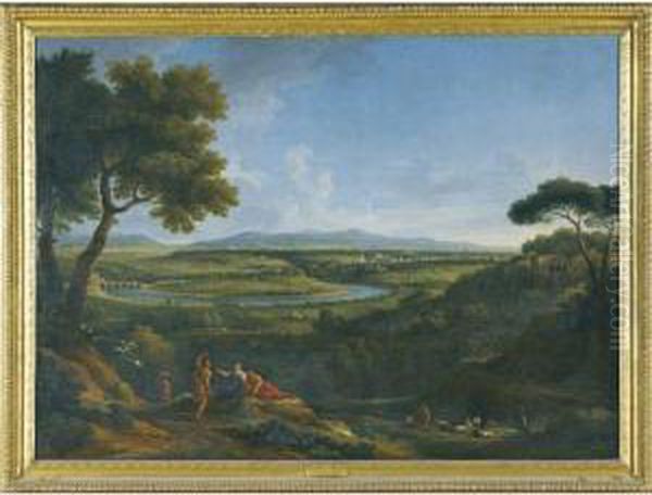 A Panoramic View Of Rome Observed From Monte Mario Oil Painting by Jan Frans Van Bloemen (Orizzonte)