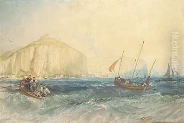 Fishing boats off Hastings Oil Painting by Joseph Mallord William Turner