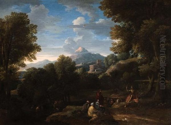 Paesaggio Con La Predica Del Battista Oil Painting by Jan Frans Van Bloemen (Orizzonte)