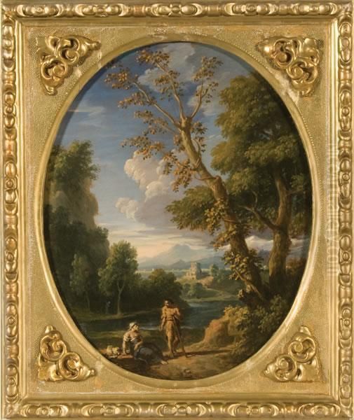 Paesaggio Classico Con Figure Oil Painting by Jan Frans Van Bloemen (Orizzonte)