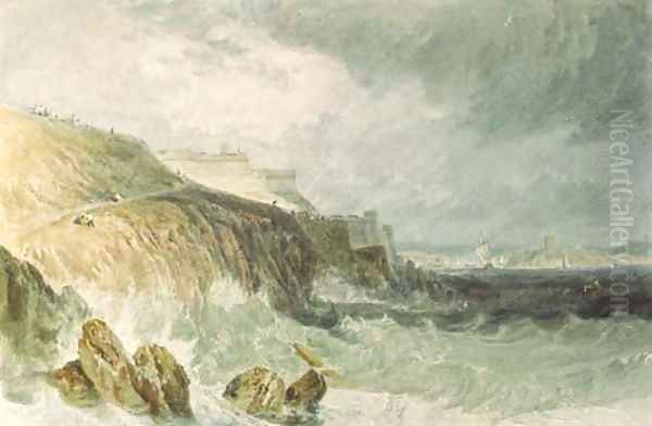 Plymouth Citadel, a gale Oil Painting by Joseph Mallord William Turner