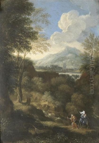 The Flight Into Egypt Oil Painting by Jan Frans Van Bloemen (Orizzonte)