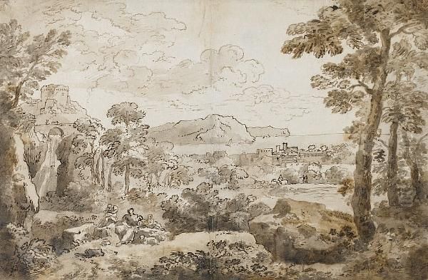 A Landscape In Lazio Near The Sea Oil Painting by Jan Frans Van Bloemen (Orizzonte)