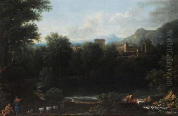 Campagna Romana Con Figure Oil Painting by Jan Frans Van Bloemen (Orizzonte)