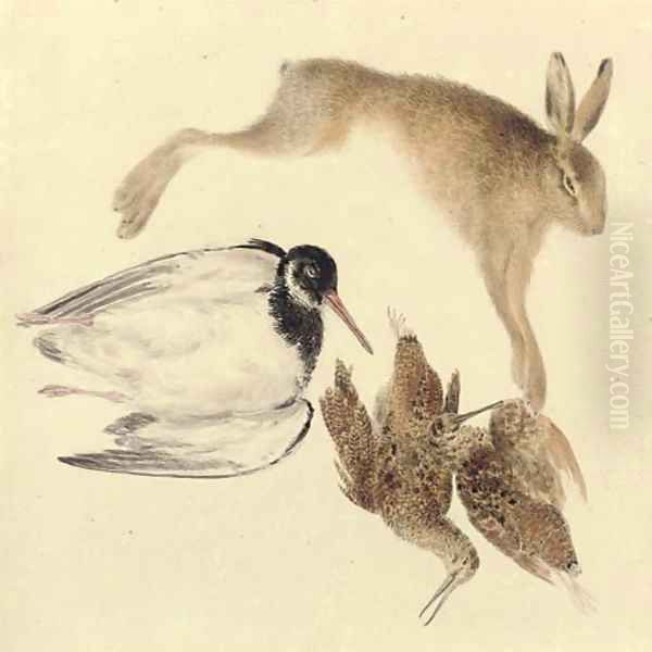 Study of dead game woodcock, oyster catcher and hare Oil Painting by Joseph Mallord William Turner