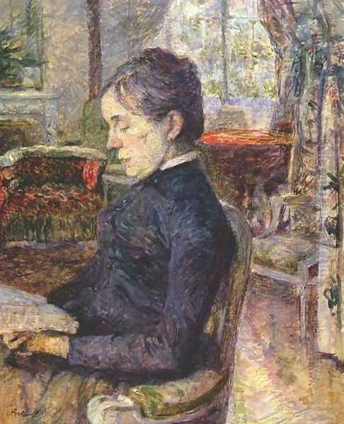 Adele De Toulouse Lautrec In The Salon At Malrome Oil Painting by Henri De Toulouse-Lautrec