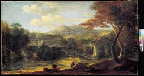 A) Veduta Della Campagna Romana All'alba B) Veduta Della Campagna
Romana Al Tramonto Oil Painting by Jan Frans Van Bloemen (Orizzonte)