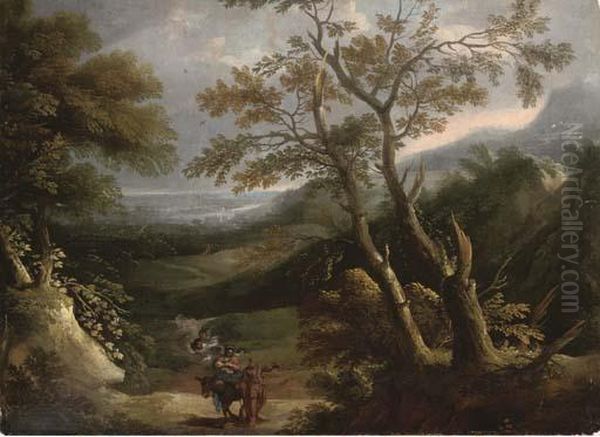 The Flight Into Egypt Oil Painting by Jan Frans Van Bloemen (Orizzonte)