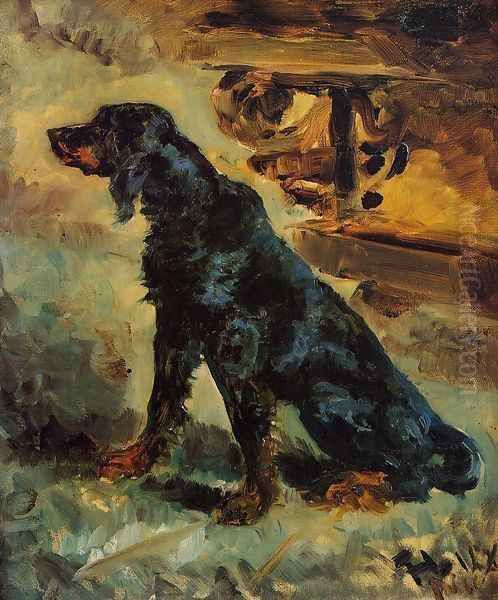 Dun, a Gordon Setter Belonging to Comte Alphonse de Toulouse-Lautrec Oil Painting by Henri De Toulouse-Lautrec