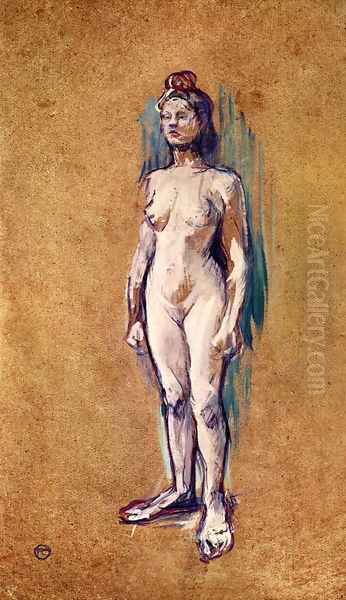 A nude woman Oil Painting by Henri De Toulouse-Lautrec