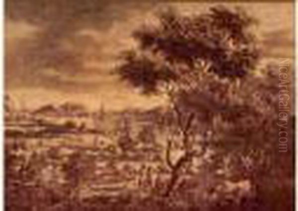 Paysage Fluvial Anime Oil Painting by Jan Frans Van Bloemen (Orizzonte)