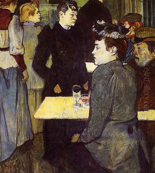 A Corner In A Dance Hall Oil Painting by Henri De Toulouse-Lautrec