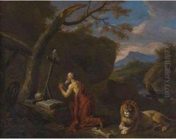 The Penitent Saint Jerome Oil Painting by Pieter van Bloemen