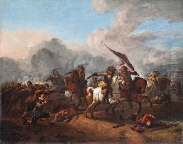 Battaglia Oil Painting by Pieter van Bloemen