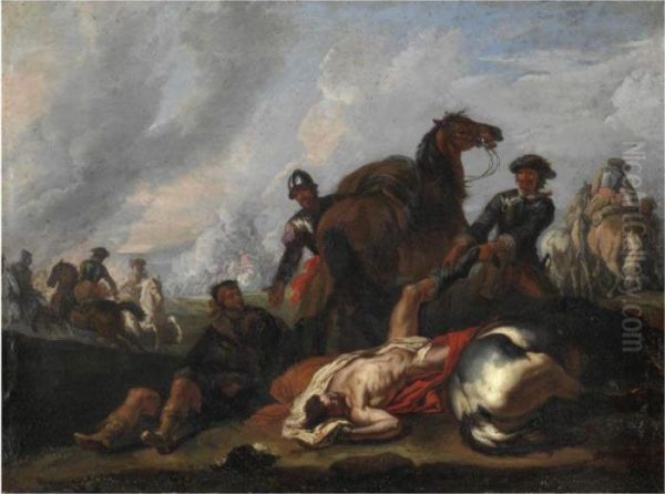 Battaglia Oil Painting by Pieter van Bloemen