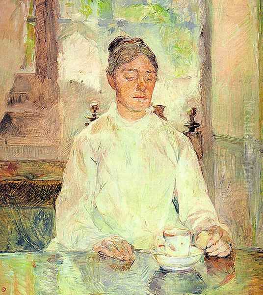 Portrait of Comtesse Adele-Zoe de Toulouse-Lautrec (The Artist's Mother) 1883 Oil Painting by Henri De Toulouse-Lautrec