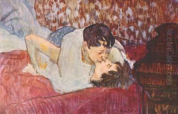 The Kiss Oil Painting by Henri De Toulouse-Lautrec