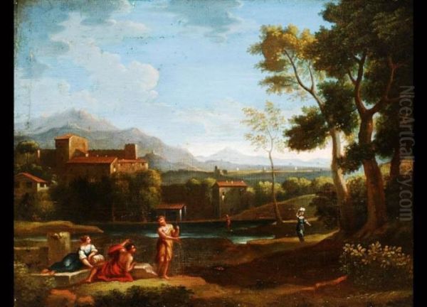 Italienische Landschaft Mit Oil Painting by Pieter van Bloemen