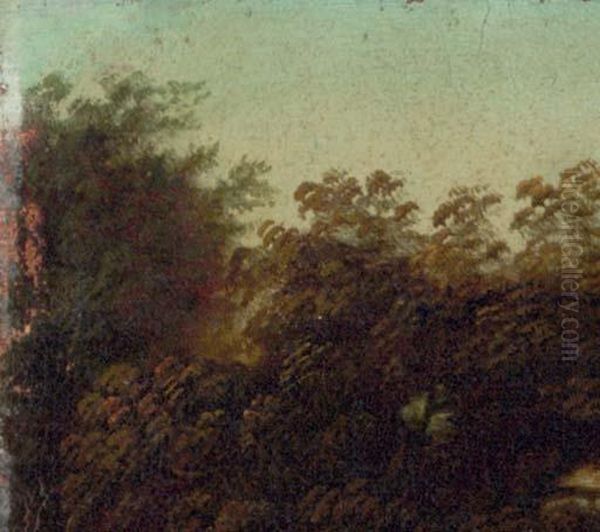 An Italianate Landscape With Peasants On A Path Oil Painting by Pieter van Bloemen